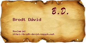 Brodt Dávid névjegykártya